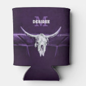 Westerne Bull Koe Paars Witte Rustige Blikjeskoeler (Achterkant)