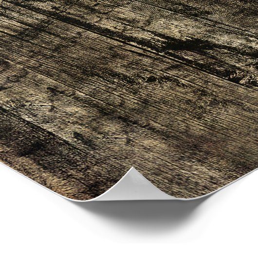 Westerne Bull Skull Barn Brown Rustic Wood Poster (Hoek)