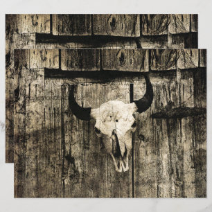 Westerne Bull Skull Barn Brown Wood Rustisch