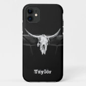 Westerne bull Skull Black en White Old Rustic Case-Mate iPhone Case (Achterkant)