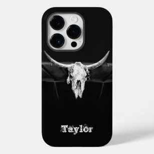 Westerne bull Skull Black en White Old Rustic Case-Mate iPhone 14 Pro Hoesje