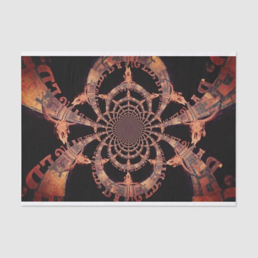 Westerne Bull Skull Bruin Black Rustisch Tissuepapier (Voorkant)