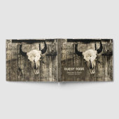 Westerne Bull Skull Bruine Barn Wood Rustig Gastenboek (Volledig)