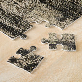 Westerne Bull Skull  Bruine Barn Wood Rustig Legpuzzel (Zijkant)