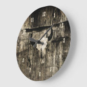 Westerne Bull Skull Bruine Rustige houtschuur Grote Klok (Hoek)