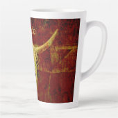 Westerne Bull Skull Country Brown Rustic Grunge Ar Latte Mok (Rechts)