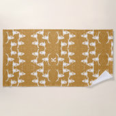 Westerne Bull Skull Gold White Elegant Glitter Strandlaken (Voorkant)