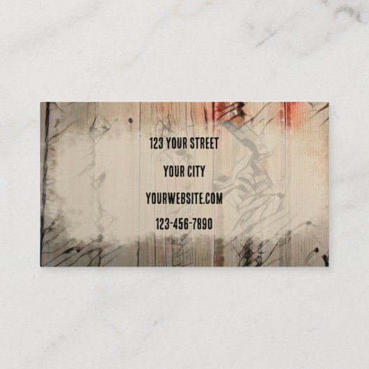 Westerne Bull Skull Rustic Barn Blauwgroen bruine  Visitekaartje (Achterkant)