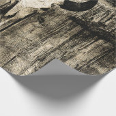 Westerne Bull Skull Rustic Barn Wood Sepia  Cadeaupapier (Hoek)