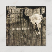 Westerne Bull Skull  Sepia Brown Rustic Vierkante Visitekaartje (Voorkant)