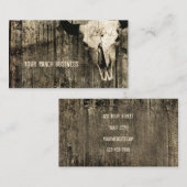 Westerne Bull Skull  Sepia Brown Rustic  Visitekaartje (Voorkant / Achterkant)