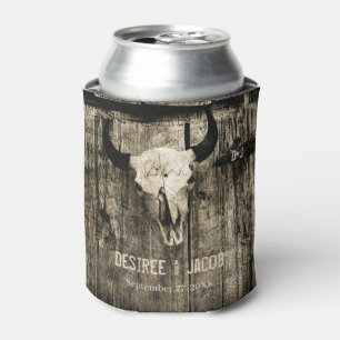 Westerne Bull Skull  Sepia Rustic Wedding Blikjeskoeler