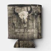 Westerne Bull Skull  Sepia Rustic Wedding Blikjeskoeler (Achterkant)
