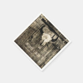 Westerne Bull Skull  Sepia Rustic Wedding Servet (Hoek)