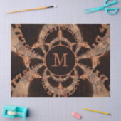 Westerne Bull Skull  Sepia Rustige Monogram Tissuepapier (Craft)