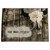 Westerne Bull Skull Vintage Sepia Rustic Groot Cadeauzakje (Voorkant)
