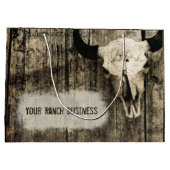 Westerne Bull Skull Vintage Sepia Rustic Groot Cadeauzakje (Achterkant)