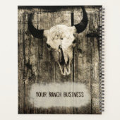 Westerne Bull Skull Vintage Sepia Rustic Planner (Achterkant)
