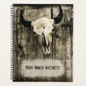 Westerne Bull Skull Vintage Sepia Rustic Planner (Voorkant)