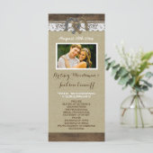 Westerne Burlap and Lace Hoefijzer Wedding Program Programmakaart (Staand voorkant)