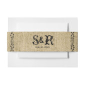 Westerne Burlap bruiloft buik band Uitnodigingen Wikkel (Voorkant Voorbeeld)