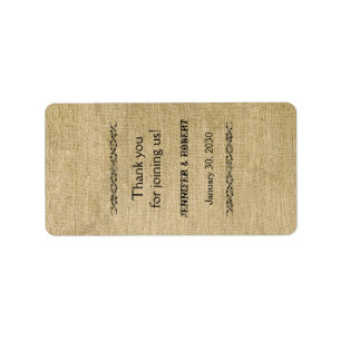 Westerne Burlap Bruiloft Lip Balm Label