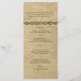 Westerne Burlap Bruiloft Menu