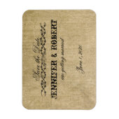 Westerne Burlap Bruiloft Save the Date Magneet (Verticaal)