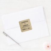 Westerne burlap envelop afdichting vierkante sticker (Envelop)