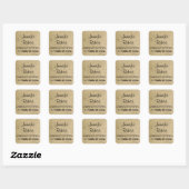 Westerne Burlap Jubileum Envelope Seal Vierkante Sticker (Vel)