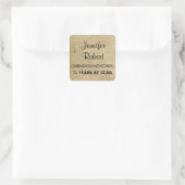 Westerne Burlap Jubileum Envelope Seal Vierkante Sticker (Tas)