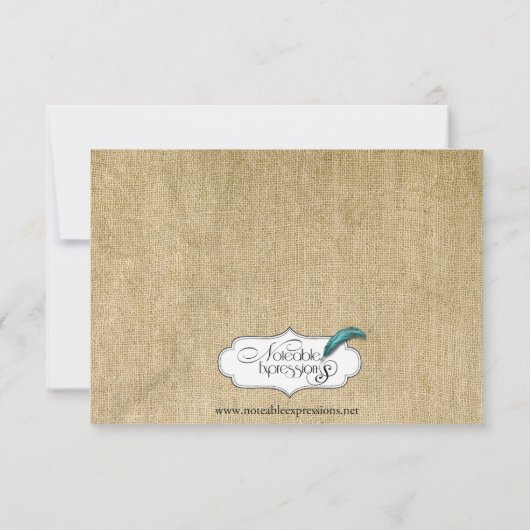 Westerne Burlap Response Kaart (Achterkant)