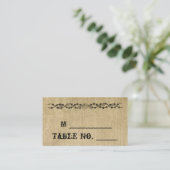 Westerne Burlap Trouwplaats kaarten Plaatskaartje (Staand voorkant)