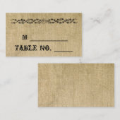 Westerne Burlap Trouwplaats kaarten Plaatskaartje (Voorkant / Achterkant)