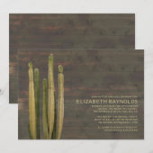 Westerne Cactus Bridal Shower Invitations Kaart (Voorkant / Achterkant)