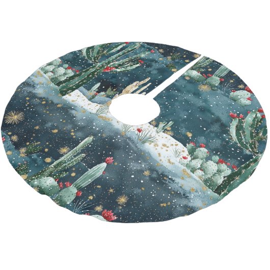 Westerne Cactus Christmas Kerstboom Rok (Gekanteld)