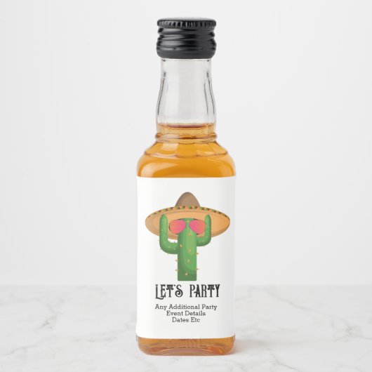 Westerne Cactus Cowboy Funny Custom Theme Party Likeurfles Etiket (Voorkant)