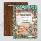 Westerne cactus cowboylaarzen waterverf verlichtin kaart (Voorkant / Achterkant)