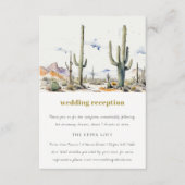 Westerne Cactus Desert Landscape Trouwreceptie Informatiekaartje (Voorkant)