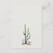 Westerne Cactus Desert Landscape Trouwreceptie Informatiekaartje (Achterkant)