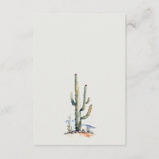 Westerne Cactus Desert Landscape Trouwreceptie Informatiekaartje (Achterkant)