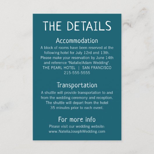 Westerne Cactus Modern Boho West Bruiloft Details Informatiekaartje (Voorkant)