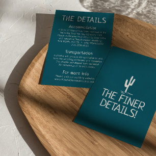 Westerne Cactus Modern Boho West Bruiloft Details Informatiekaartje