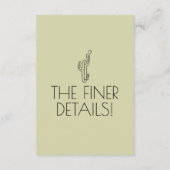 Westerne cactus woestijn modern boho bruiloft deta informatiekaartje (Achterkant)