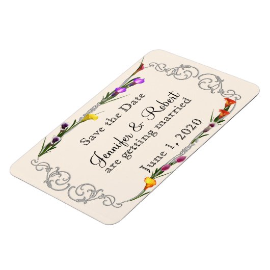Westerne Calla Lily Posh Bruiloft Save the Date Magneet (Linkerzijde)