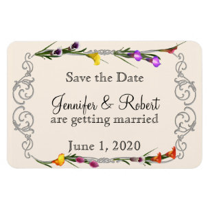 Westerne Calla Lily Posh Bruiloft Save the Date Magneet