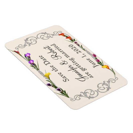 Westerne Calla Lily Posh Bruiloft Save the Date Magneet (Rechterzijde)