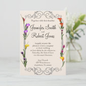 Westerne Calla Lily Posh Wedding Uitnodiging (Staand voorkant)