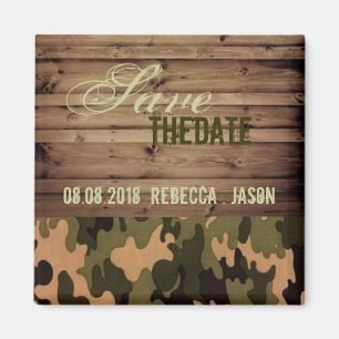 westerne Camo Wedding met bijtend hout, met uitzon Magneet