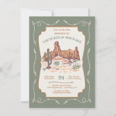 Westerne Canyon Desert Cactus Wedding Kaart (Voorkant)